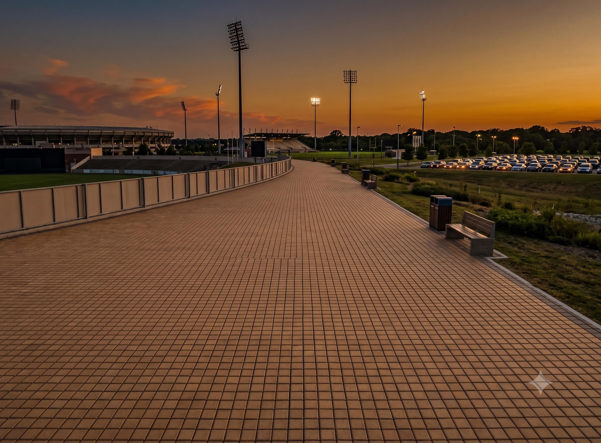 Stadium Grounds at Dusk